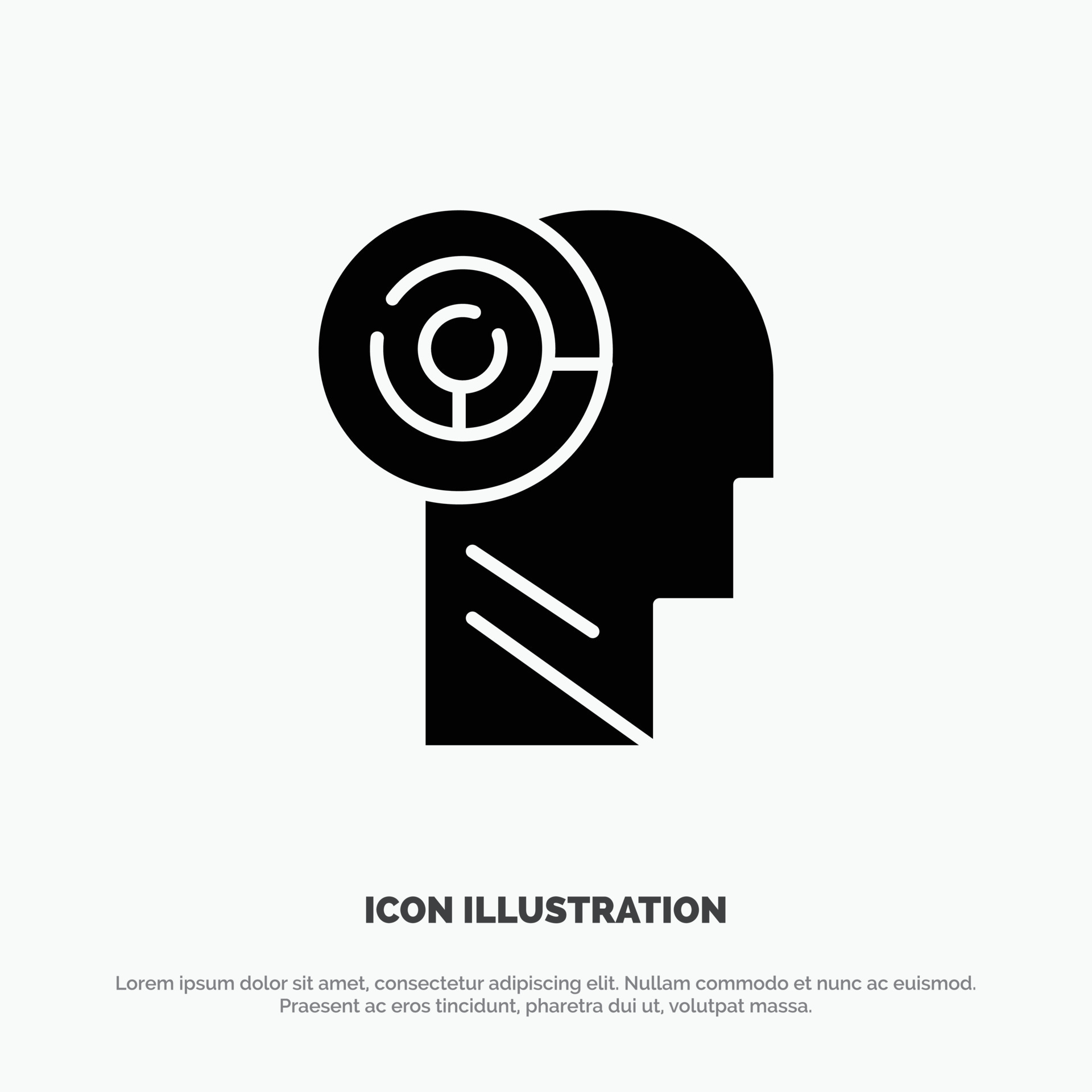 Head Games Mind Target solid Glyph Icon vector 13525606 Vector Art at