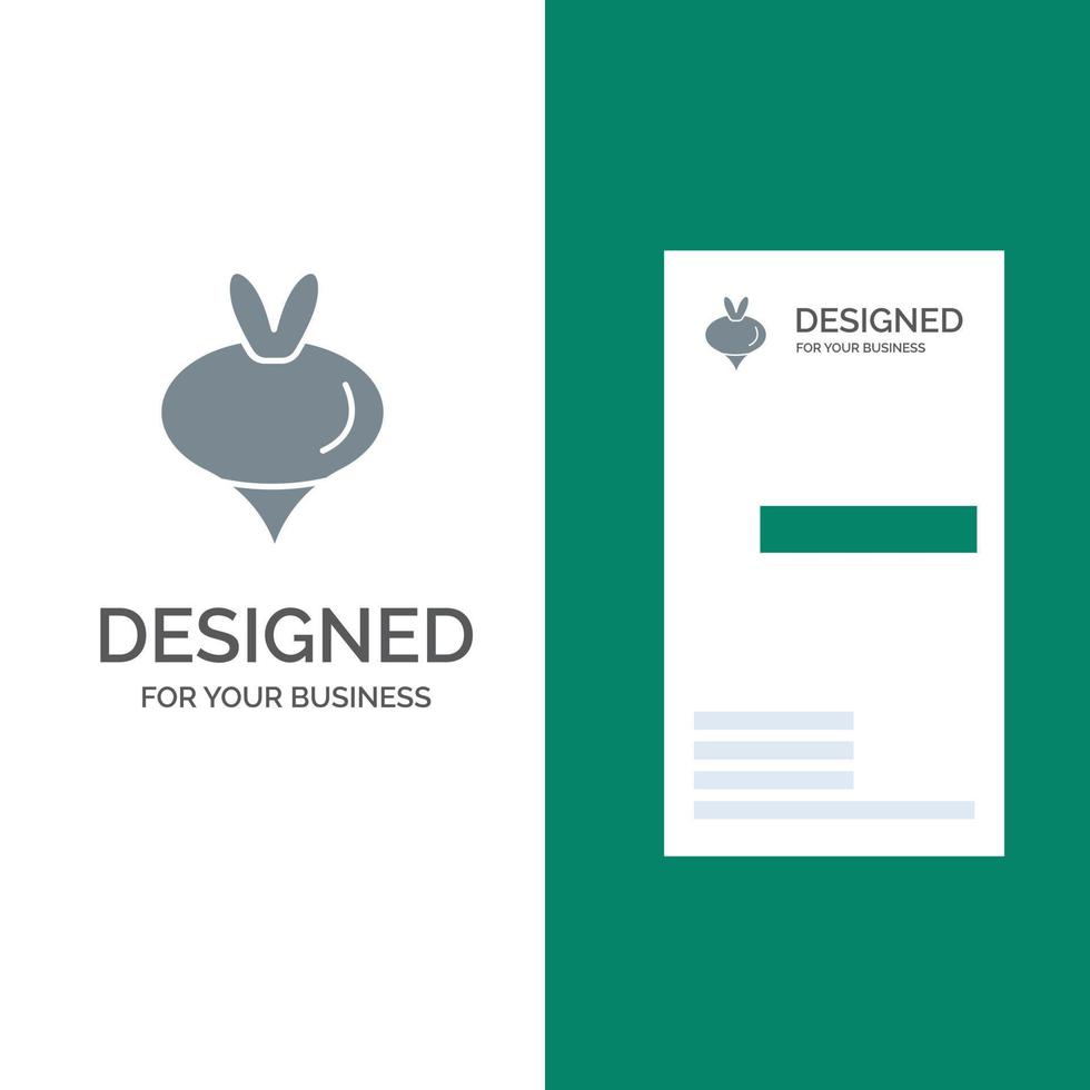 Food Turnip Vegetable Spring Grey Logo Design and Business Card Template vector