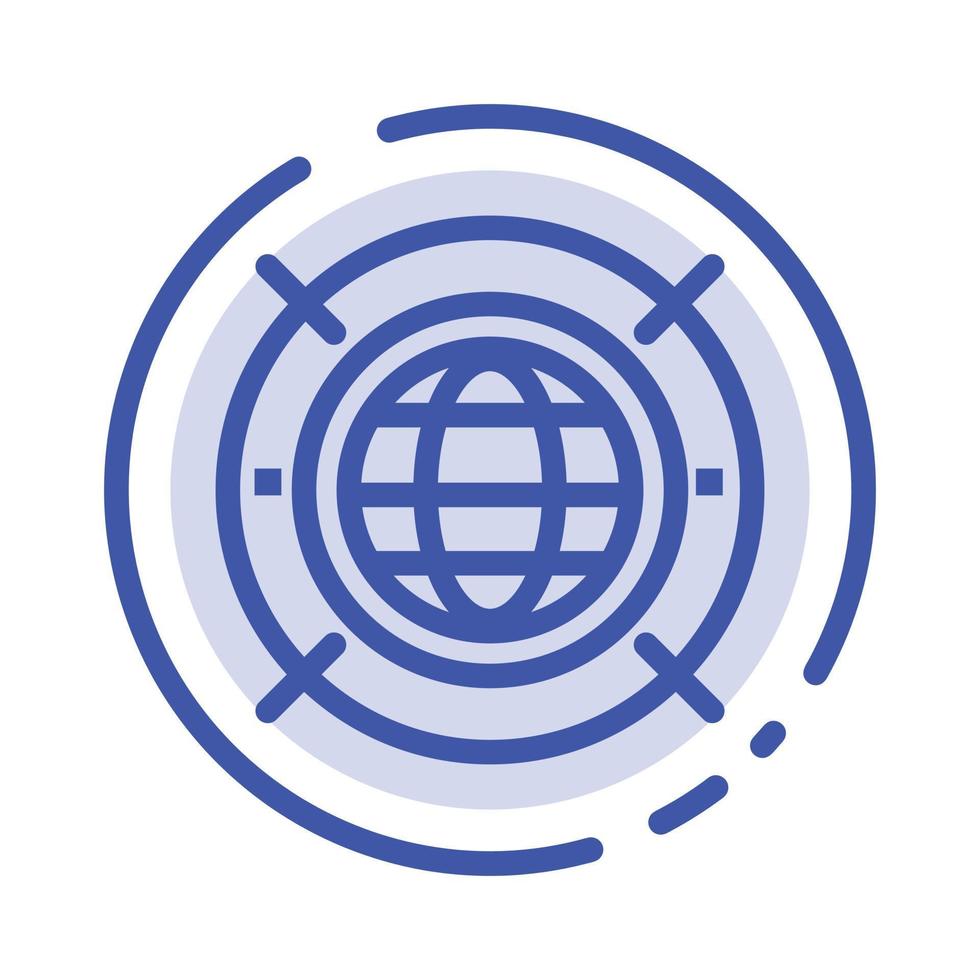 Internet Web World Computing Blue Dotted Line Line Icon vector