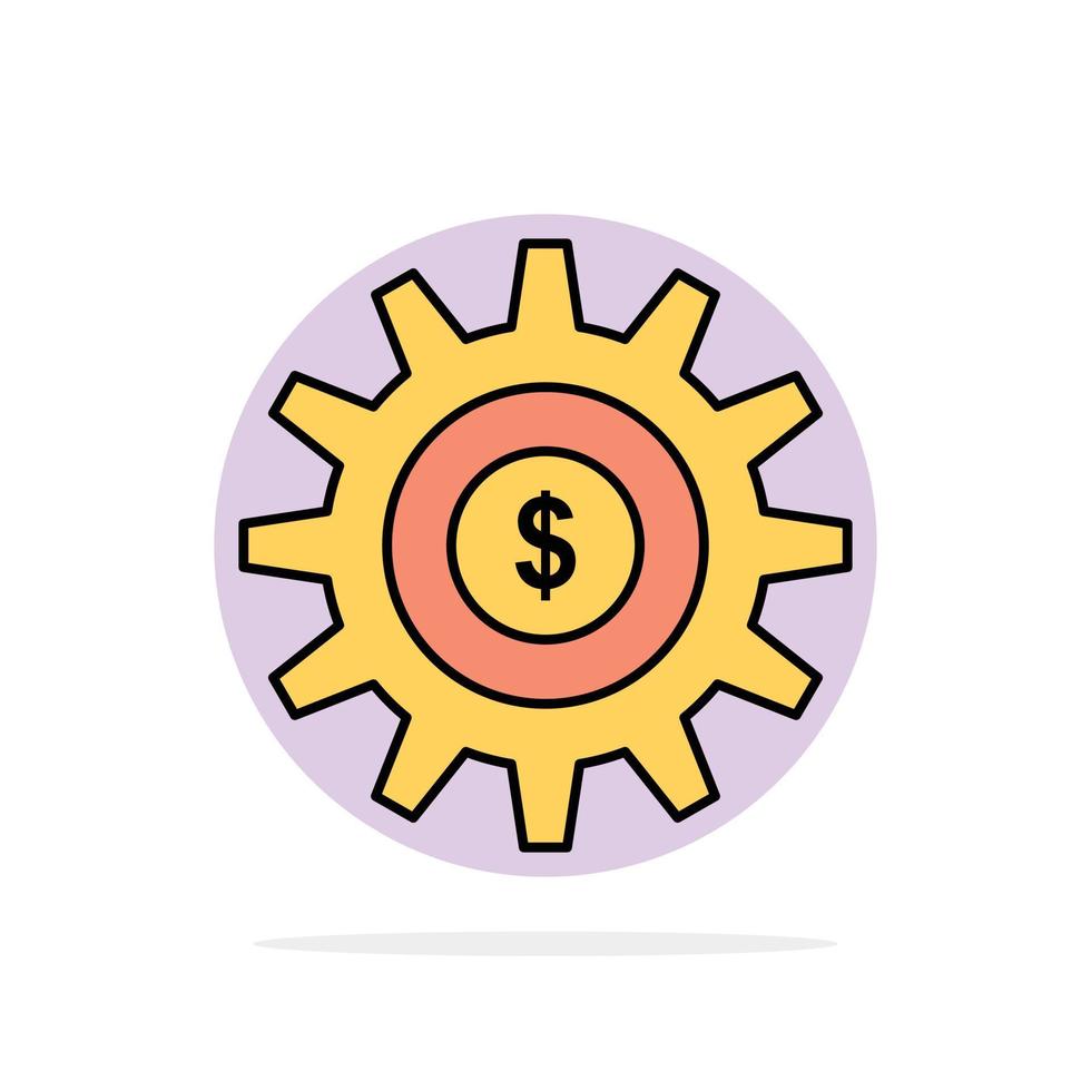 Gear Setting Money Success Abstract Circle Background Flat color Icon vector