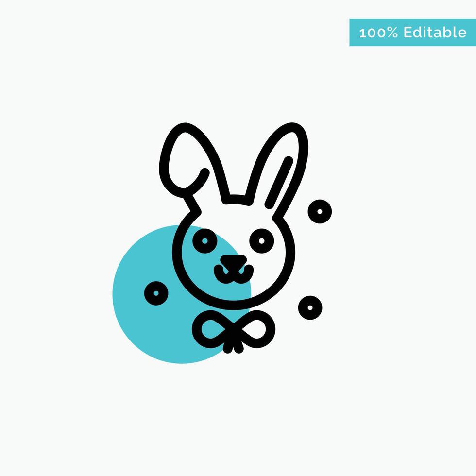 Bunny Easter Rabbit turquoise highlight circle point Vector icon