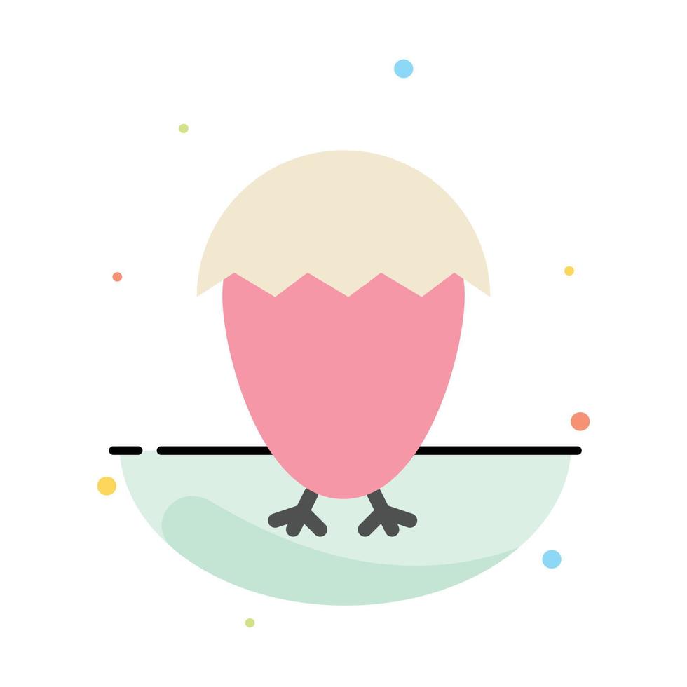 plantilla de icono de color plano abstracto de comida de huevo de pascua de pájaro vector