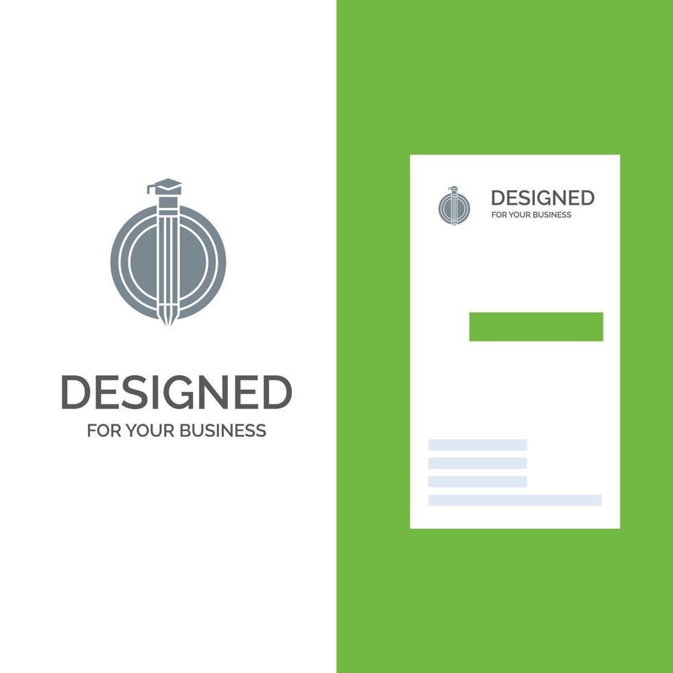 diseño de logotipo gris y plantilla de tarjeta de visita de bonificación de grado de éxito vector