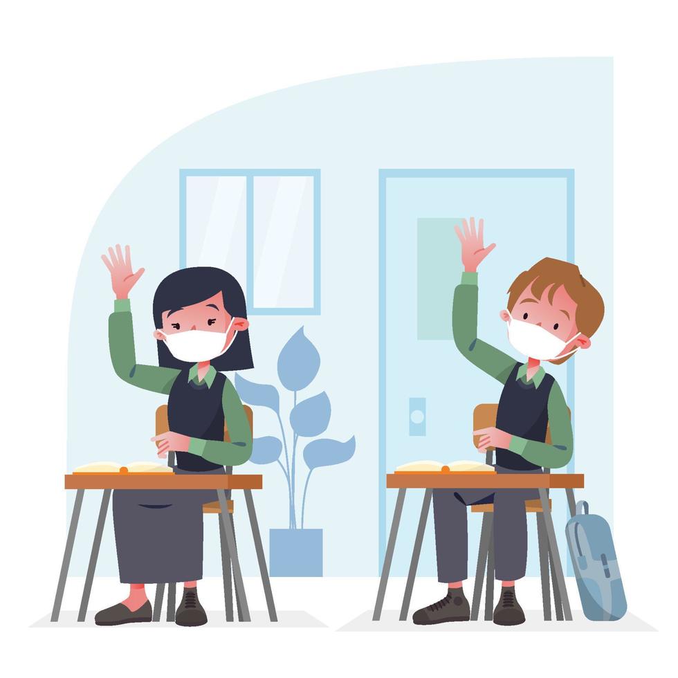The Student Wants To Answer A Question vector