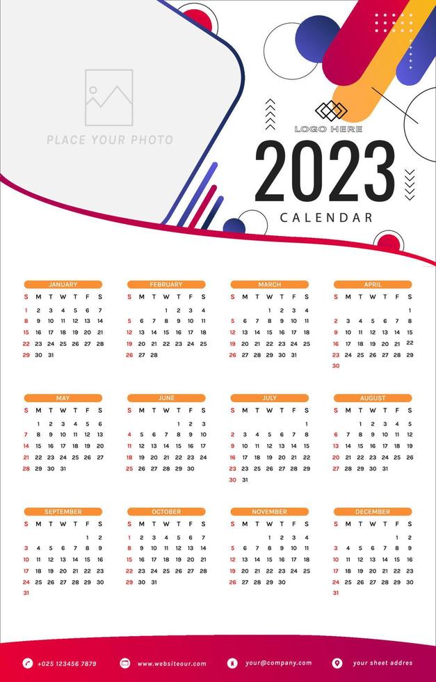 Business Formal Calendar Template vector