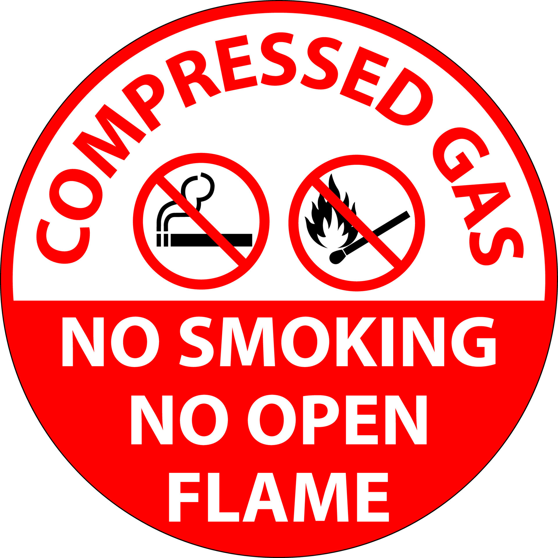 Compressed Gas No Smoking No Open Flame Floor Sign 13527290 Vector Art