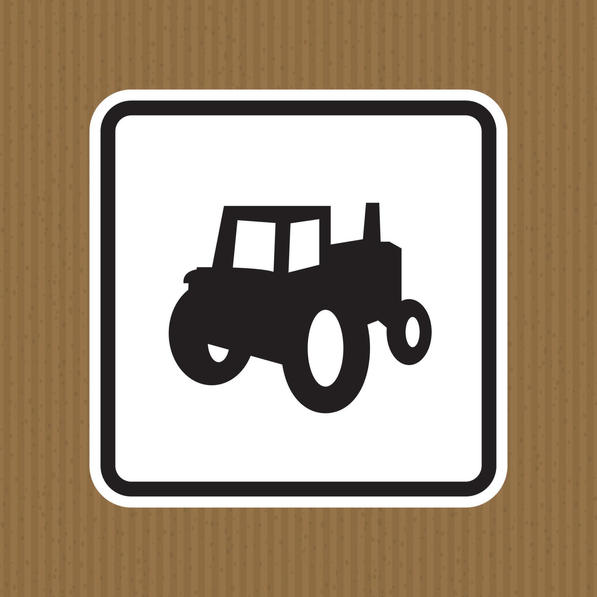 Farm Machinery Crossing Sign On White Background 13527633 Vector Art at