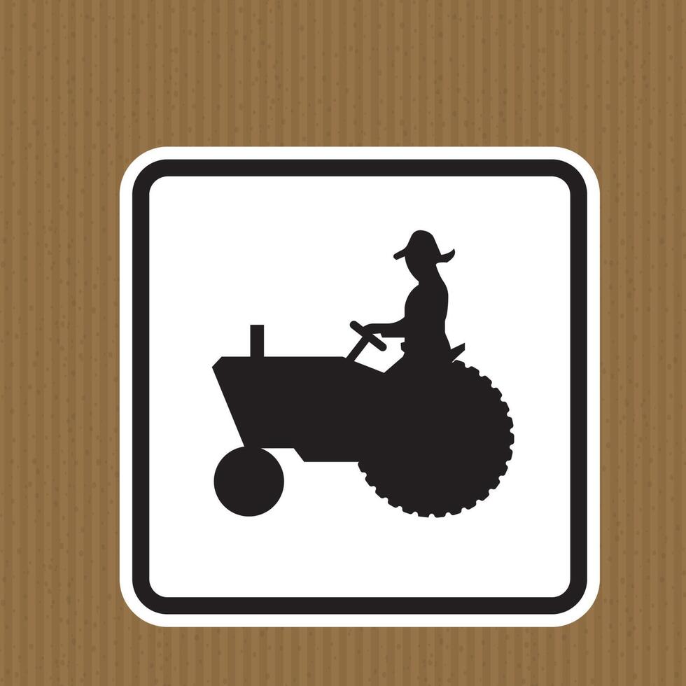 Farm Machinery Crossing Sign On White Background vector