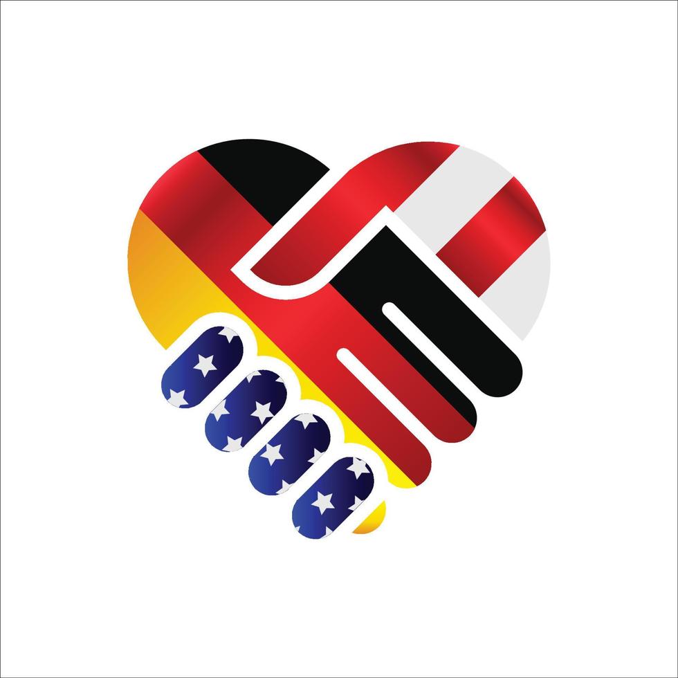 united states of america and german relations Handshake illustration icon. Suitable use to ameican German event vector