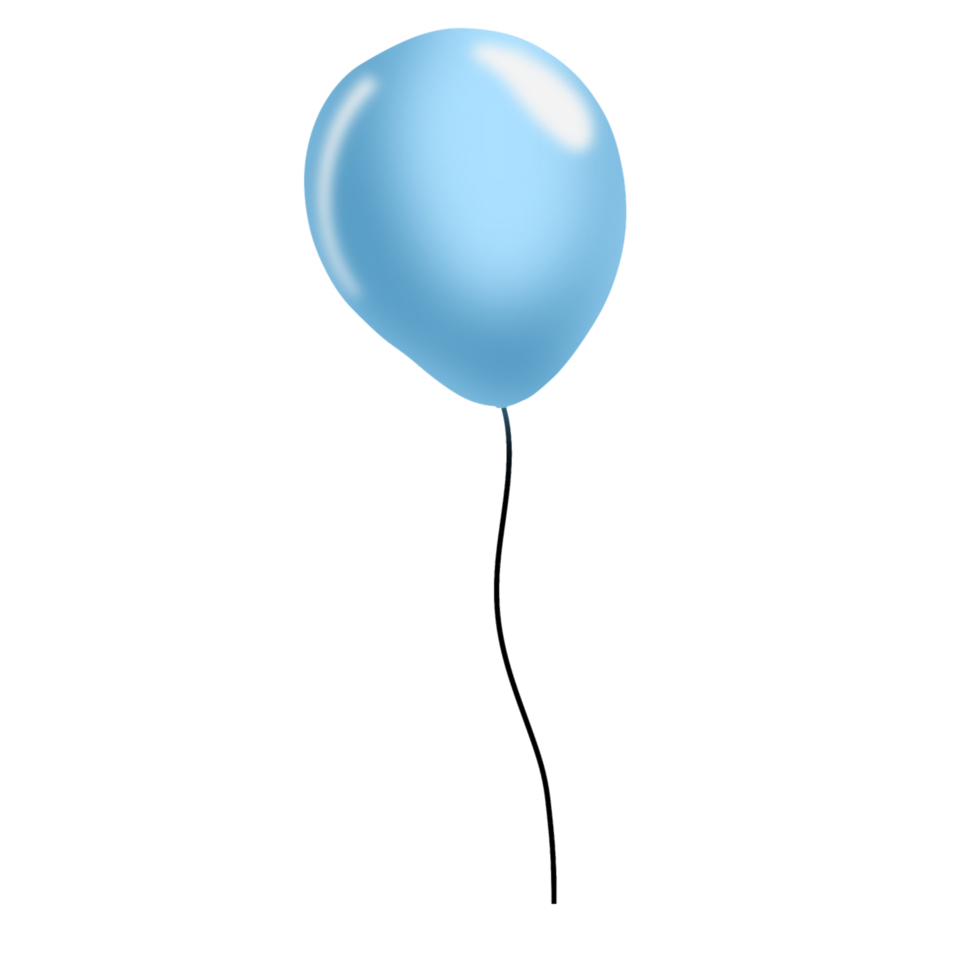 globo de cumpleaños acuarela azul png