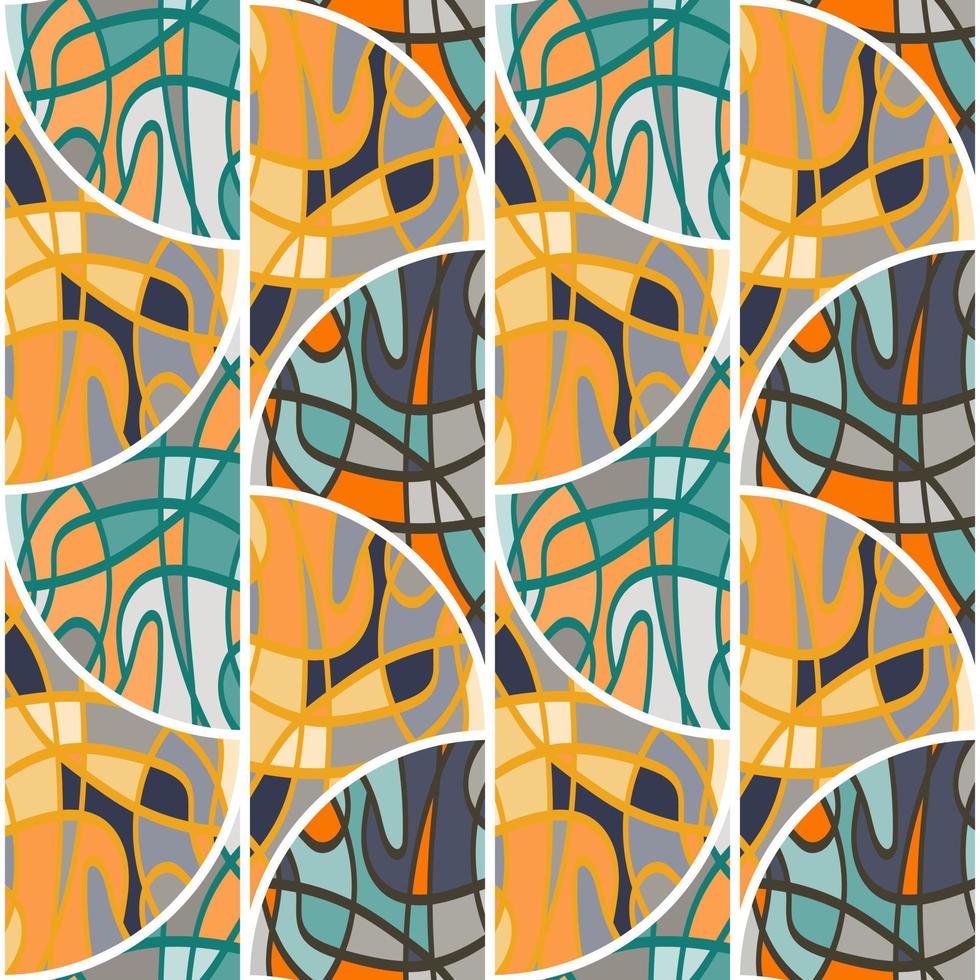 Seamless pattern in the form of a mosaic in retro style. Decorative abstract vintage ornament. vector