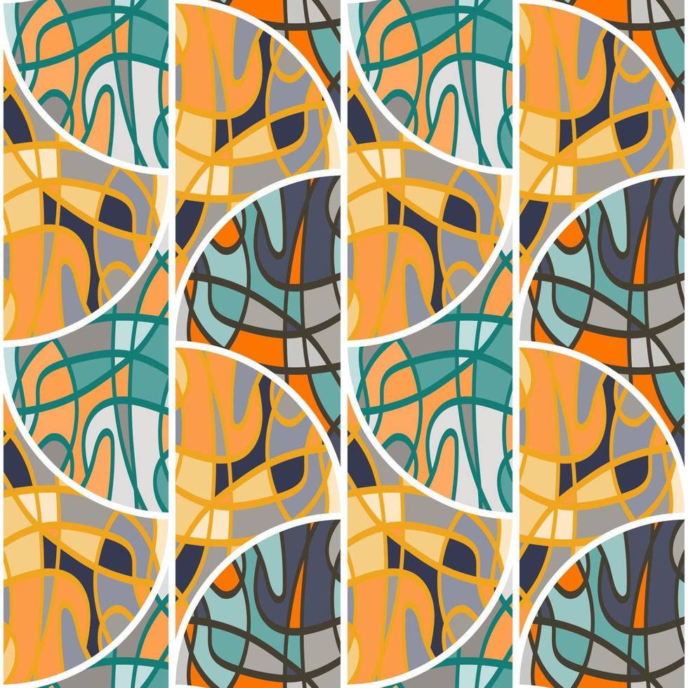 patrón impecable en forma de mosaico en estilo retro. ornamento vintage abstracto decorativo. vector