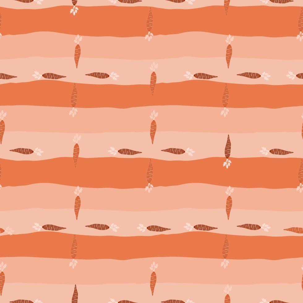 Hand drawn carrot seamless pattern. Doodle carrots wallpaper. vector