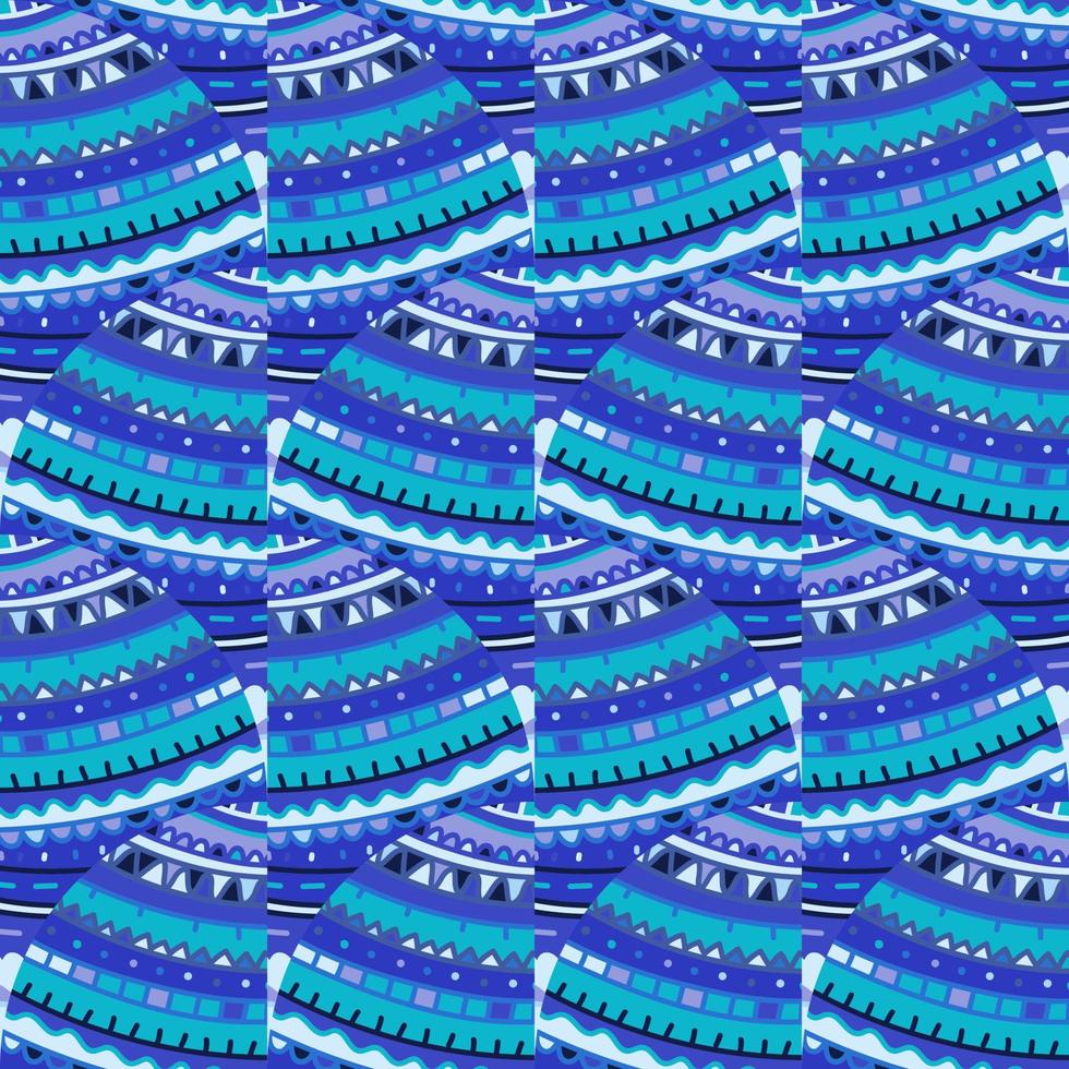 Tribal lines mosaic seamless pattern. Abstract geometric ethnic tile. Creative hand drawn ornament in folk style. vector