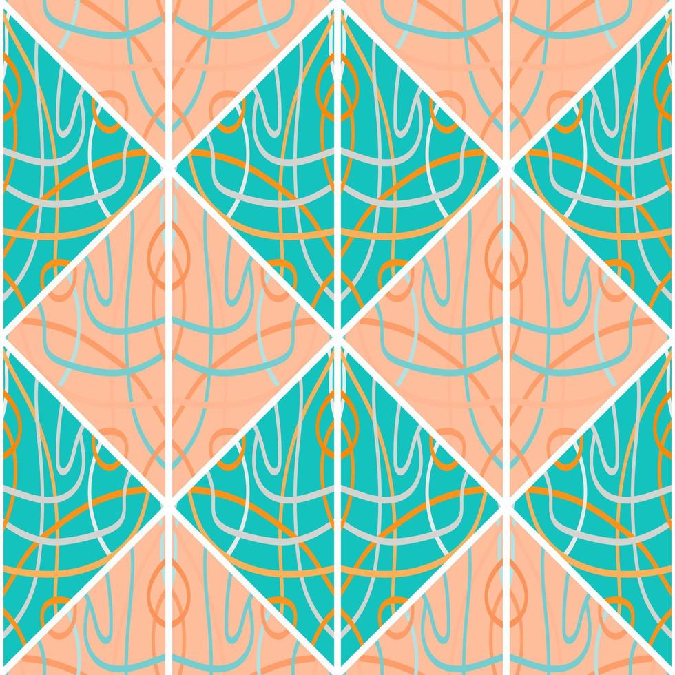 Arabic style mosaic seamless pattern. Decorative abstract lines ornament. vector