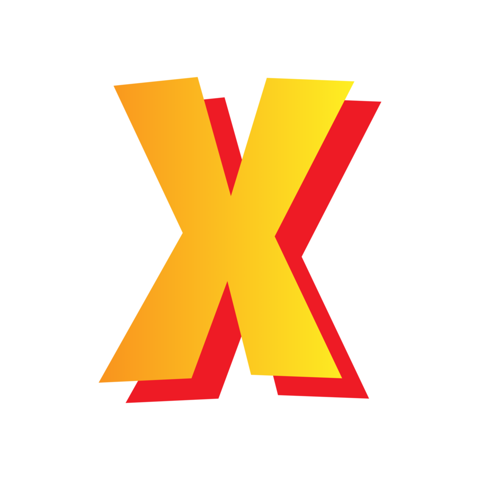 brief x, grappig stijl lettertype met transparant achtergrond. PNG het dossier