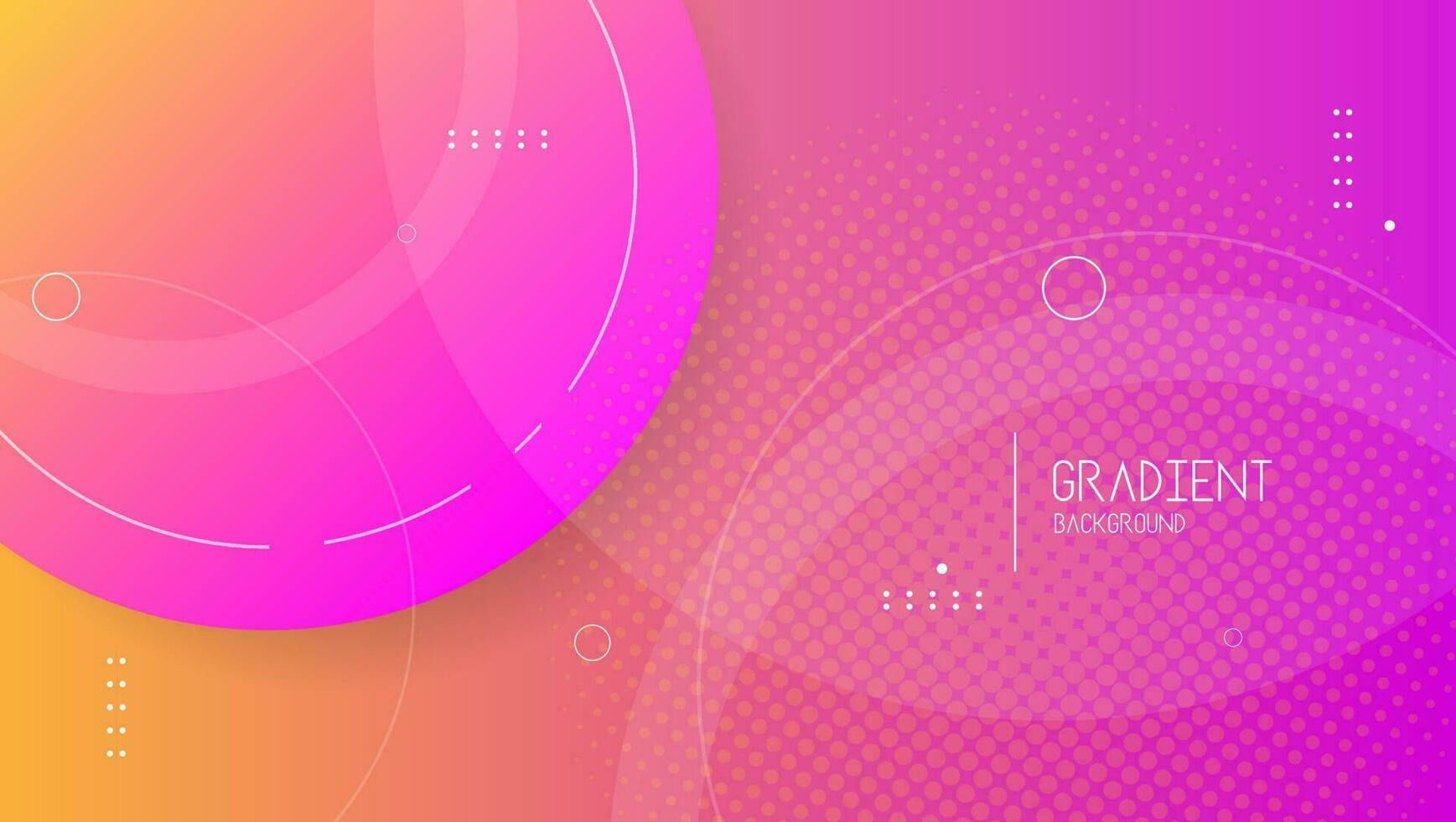 abstract gradient orange and pink circular background with halftone. vector illustration