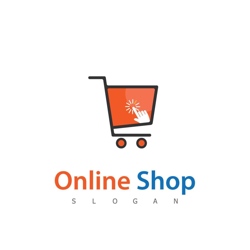 online shope shopping logo design symbol vector