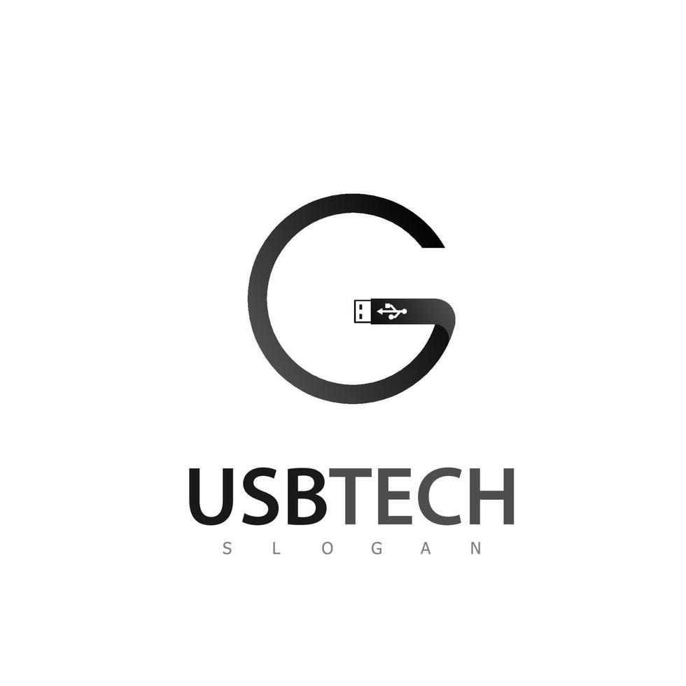 usb logo technology symbol modern vector