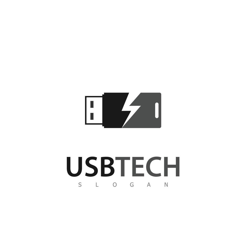 usb logo tecnología símbolo moderno vector
