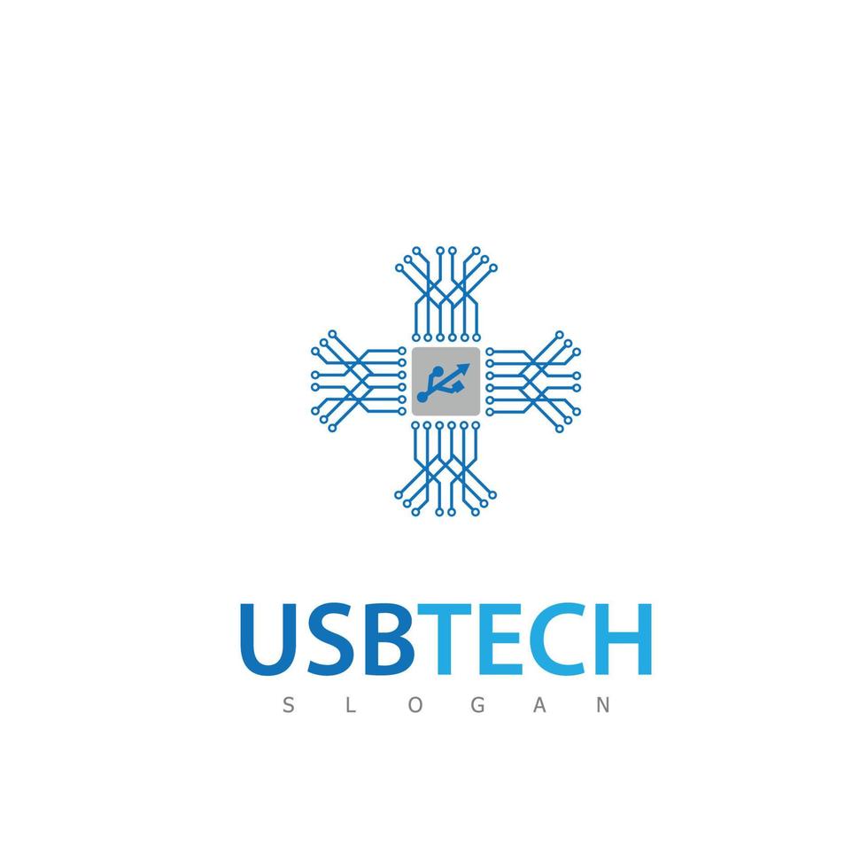 usb logo technology symbol modern vector