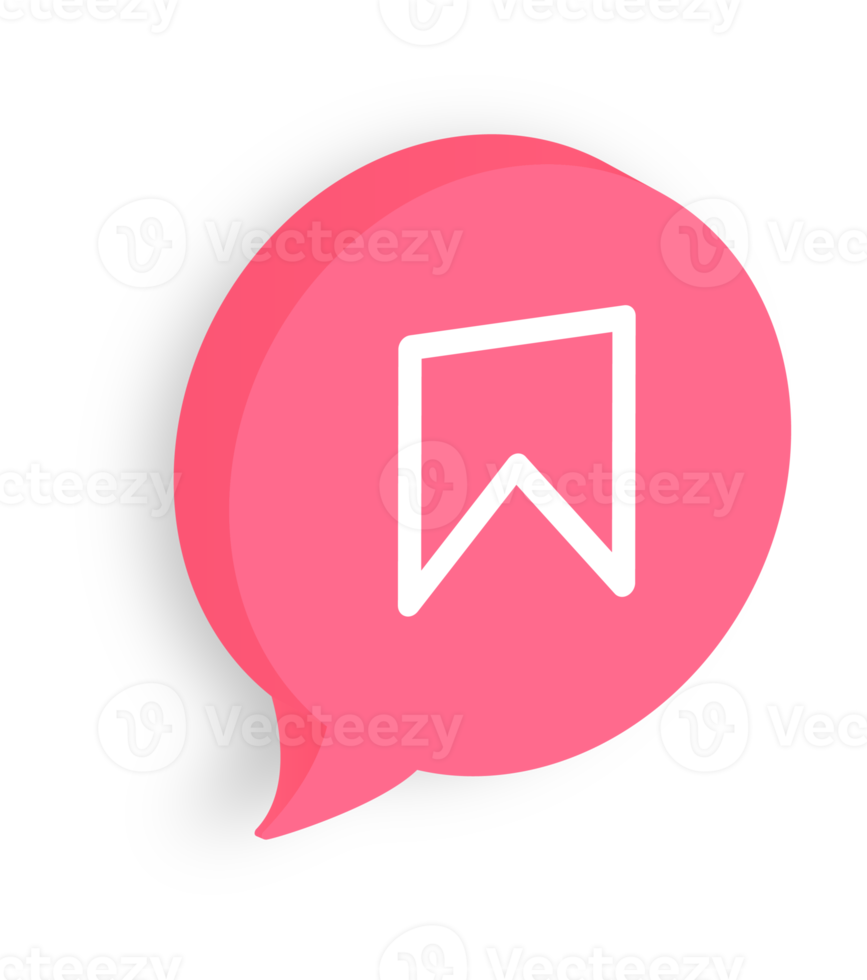 3d chat bubble bookmark icons. png