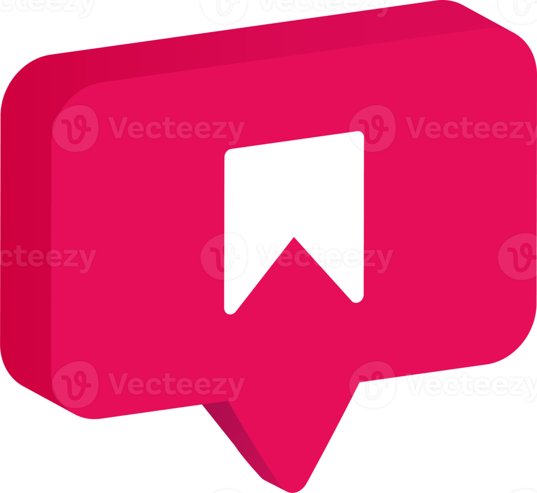 3d chat bubble bookmark icons. png