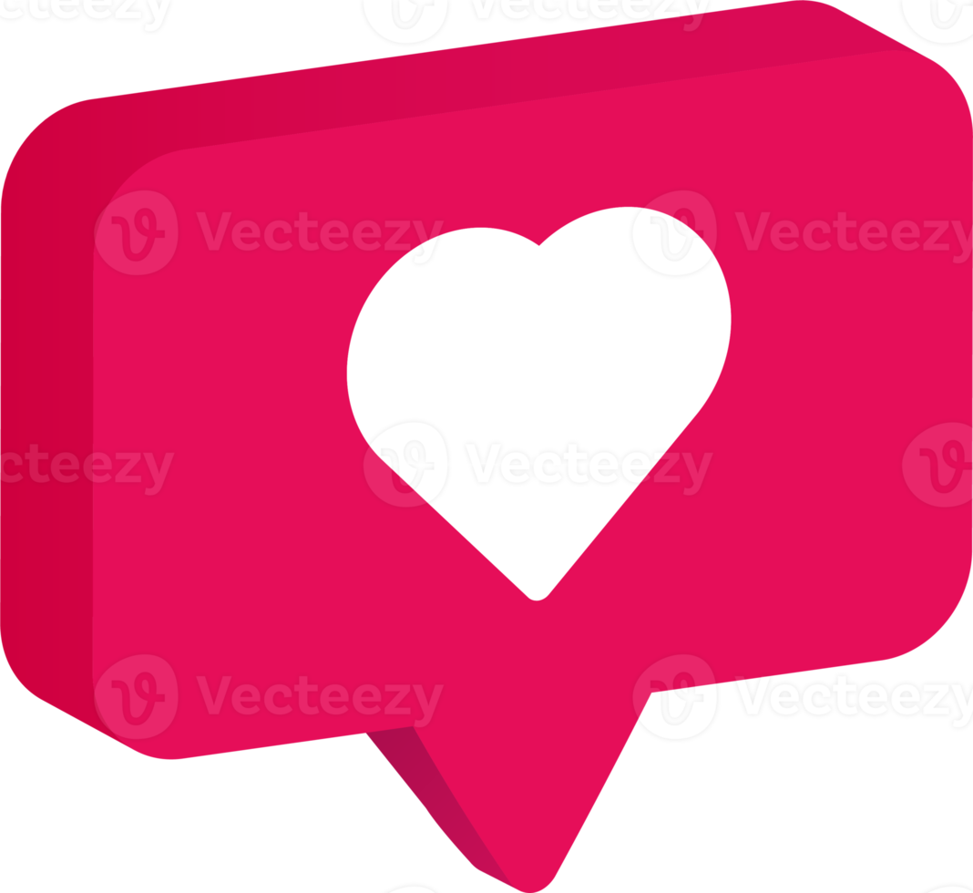 3d chat bubble heart icons. png