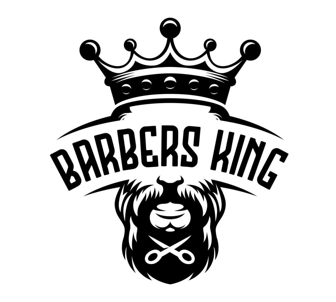 barberos rey etiqueta vintage ilustración vector