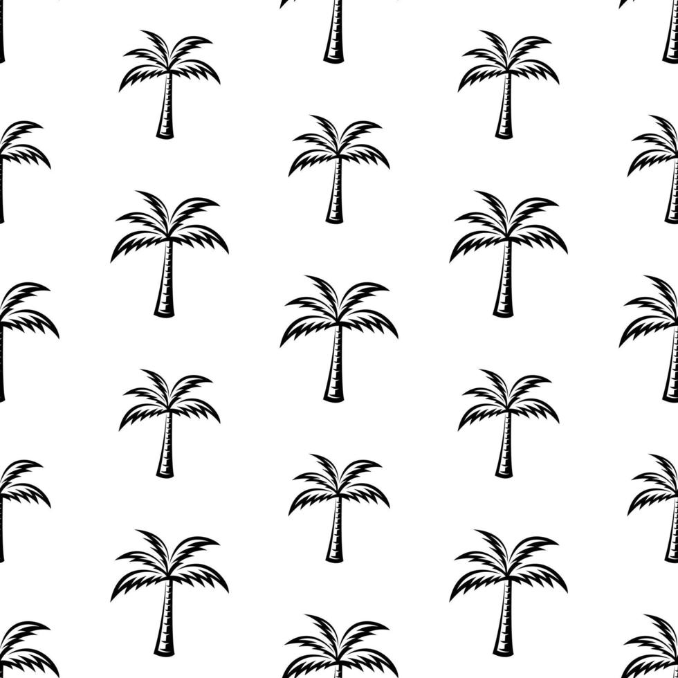 pattern seamless of palm tree in style vintage, retro, engraved. - vector illustrations