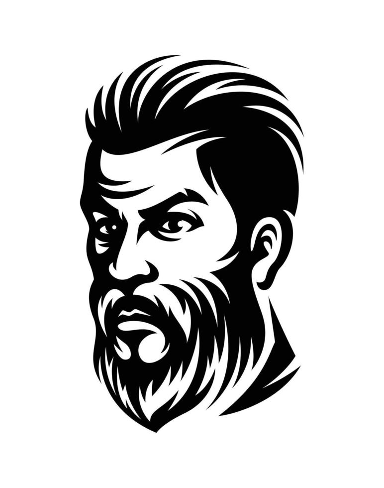 peinado hombre con barba vecto ilustración vector