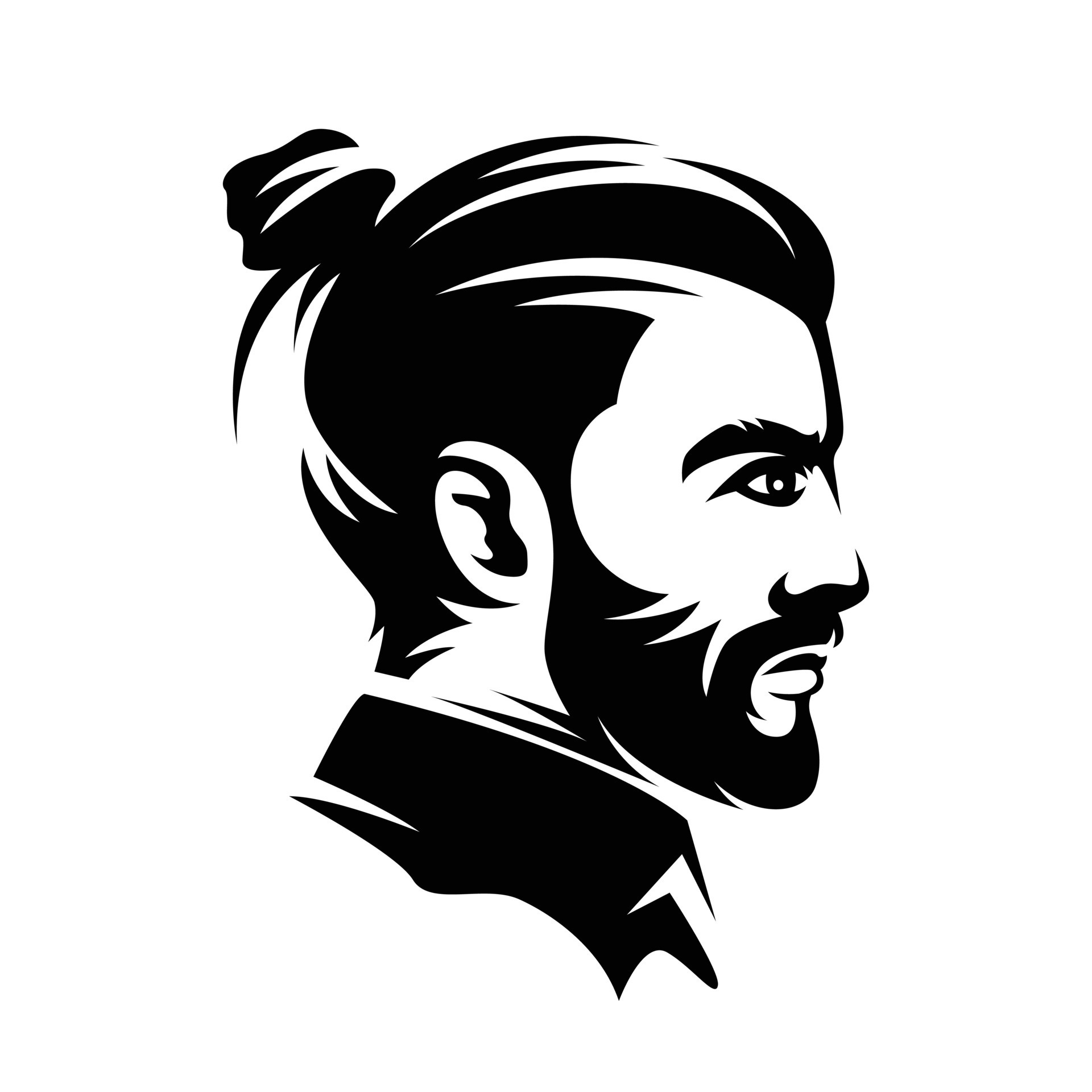 hairstyle silhouette hipster , vector illustration 13528834 Vector Art at  Vecteezy