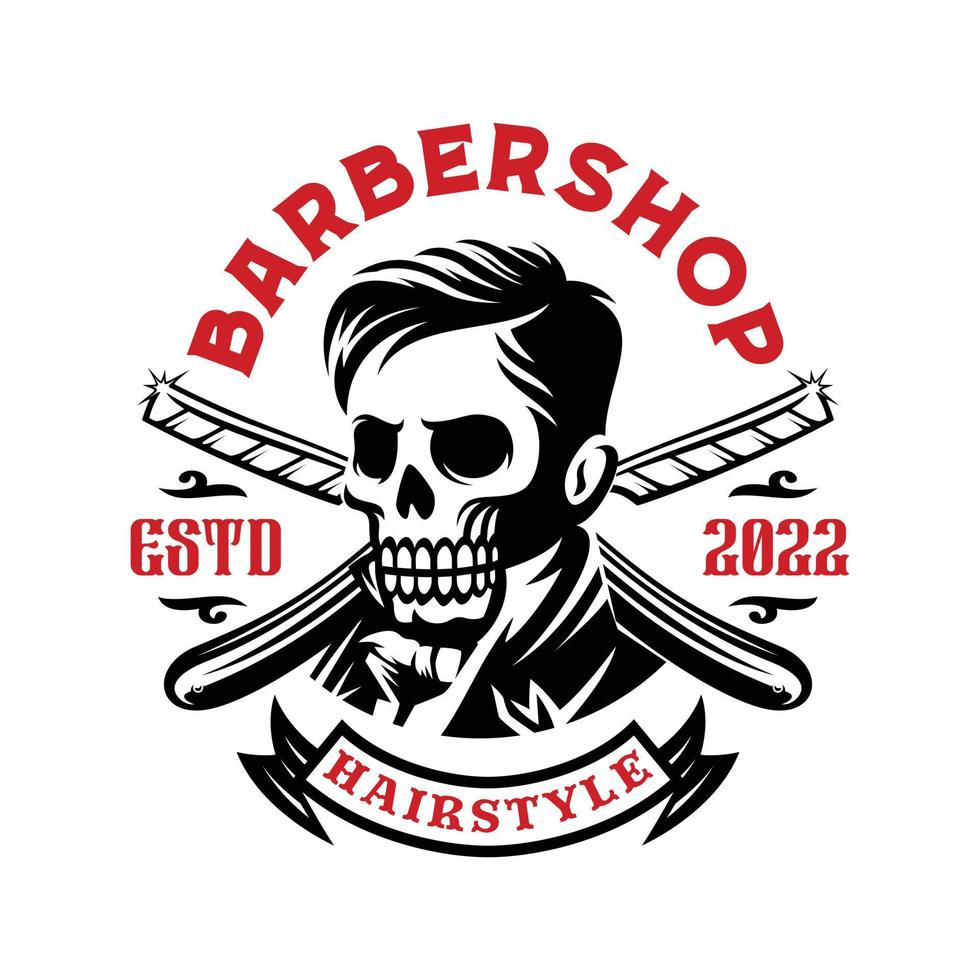 Barbershop gentleman label logo template vector