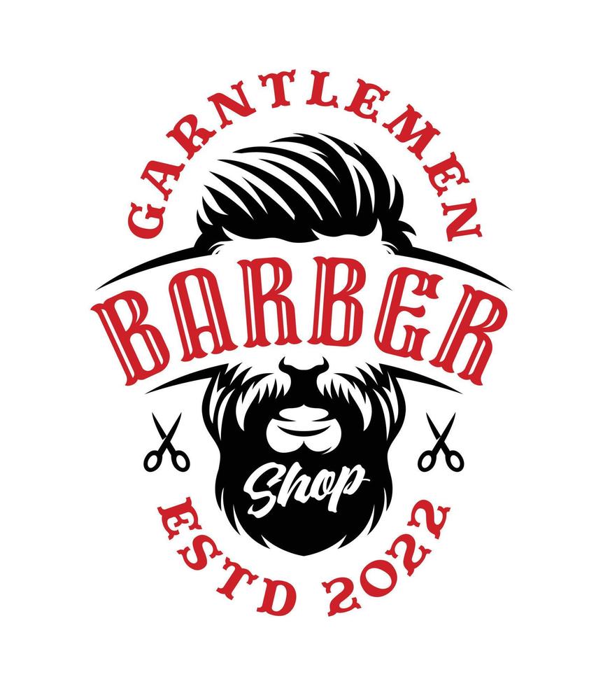 Barbershop label vintage illustration vector