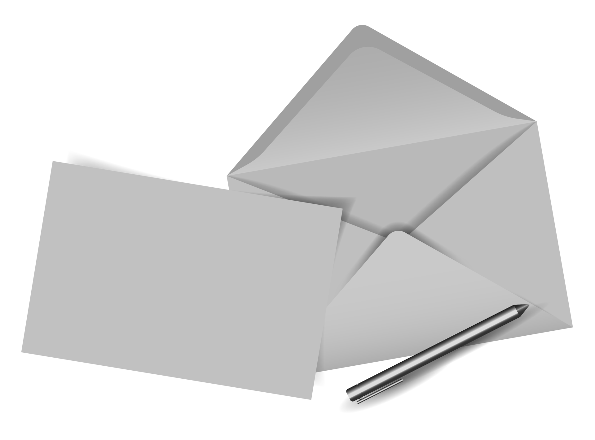 Free Envelope with blank note and pen 13528881 PNG with Transparent