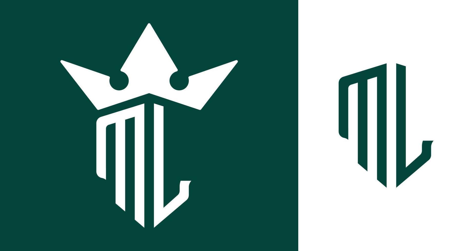 Creative Initial Letters ML Logo Designs. vector
