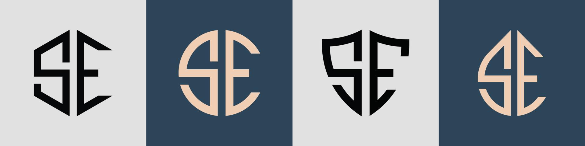 Creative simple Initial Letters SE Logo Designs Bundle. vector
