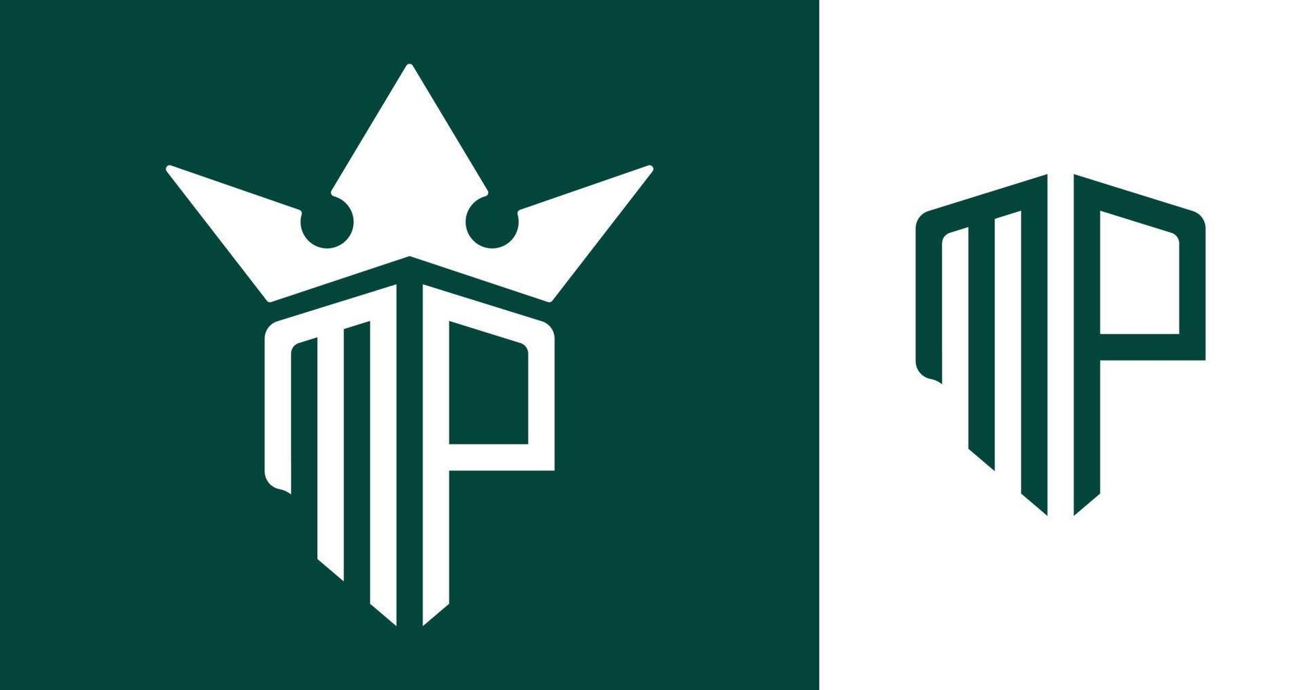 diseños creativos de logotipos de letras iniciales mp. vector