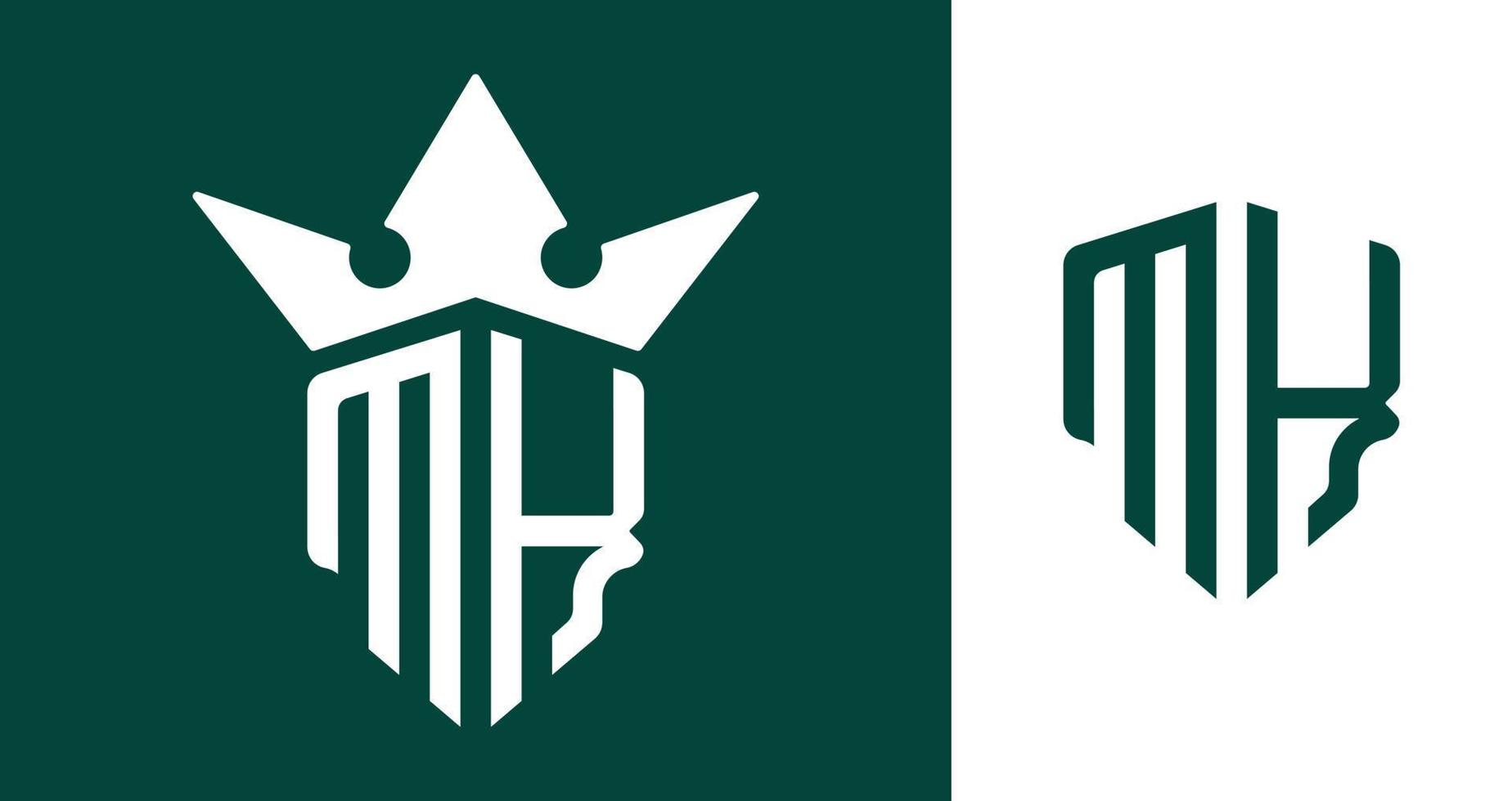 Diseños creativos del logotipo mk con letras iniciales. vector