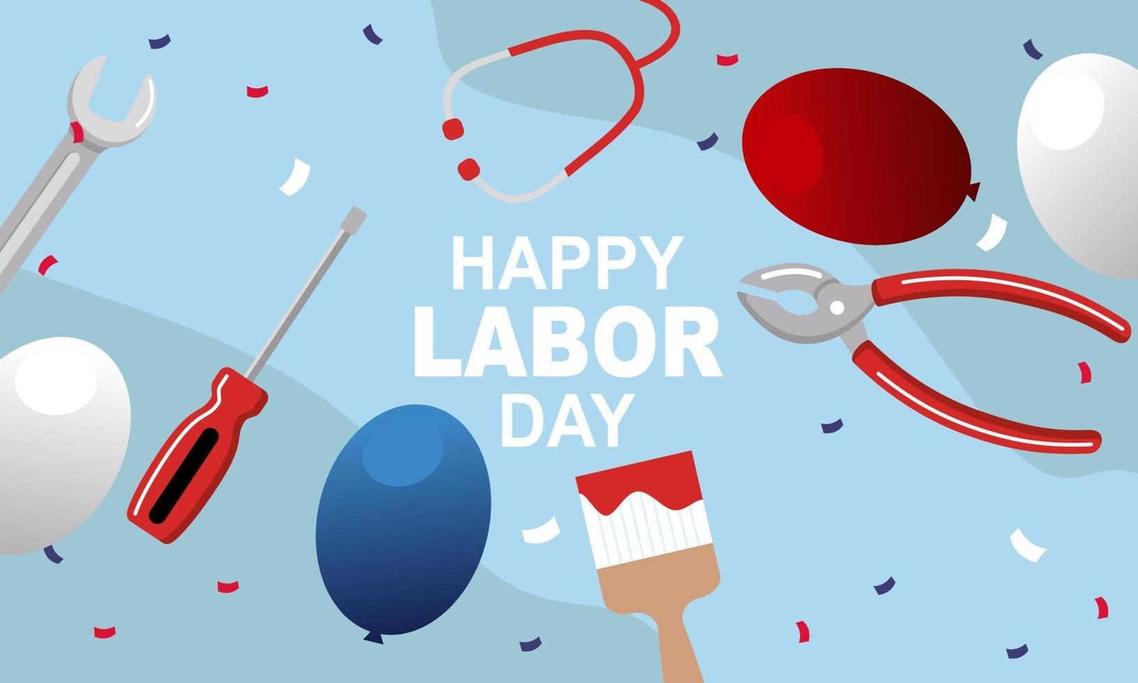 Hand drawn labor day background vector illustration