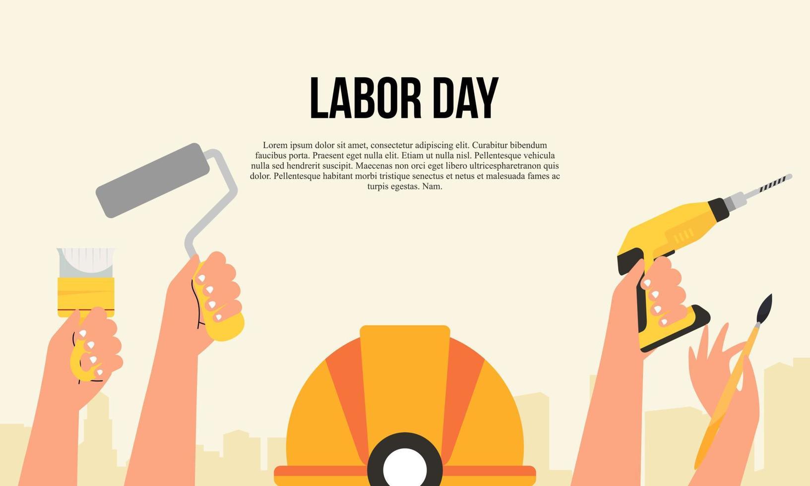 Hand drawn labor day background vector illustration