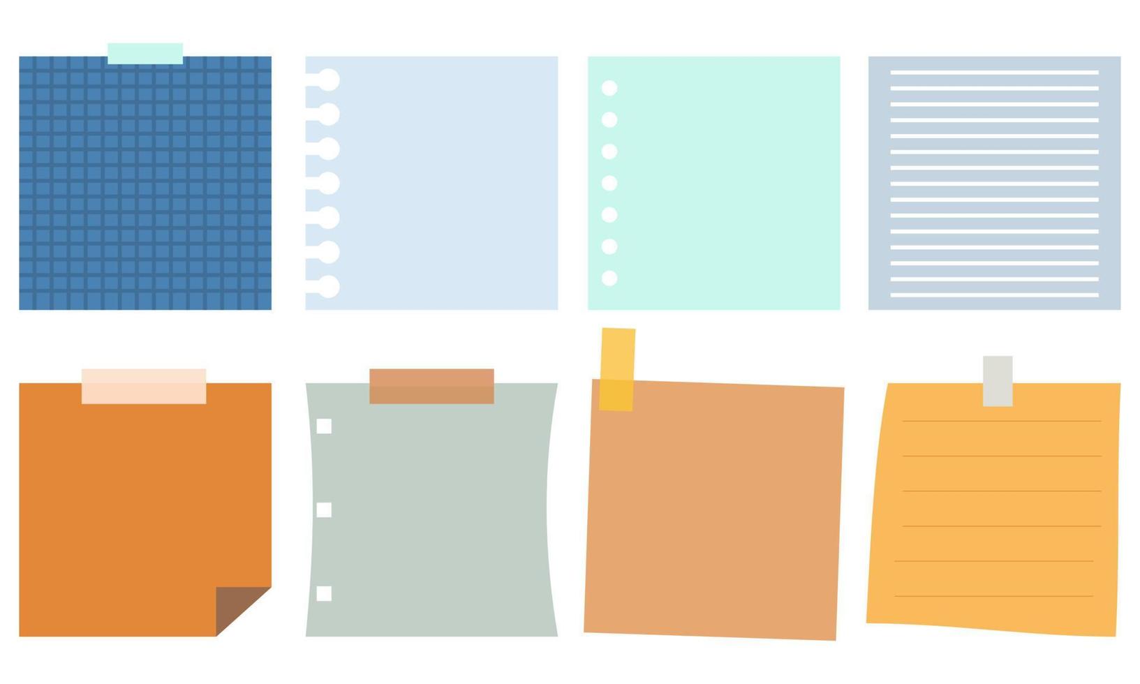 Collection of sticky note illustrations vector