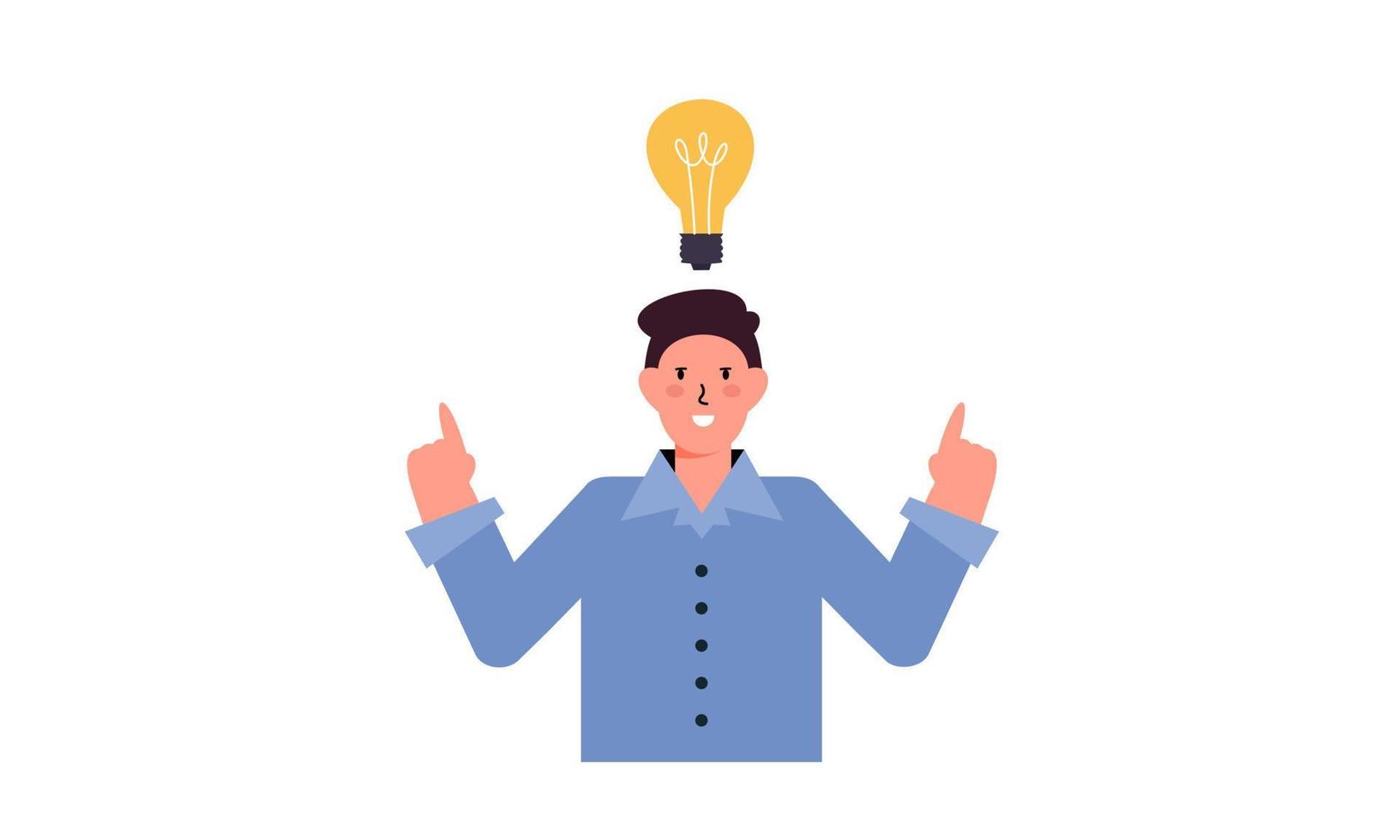 People shows gesture of a great idea creativity thinking concept vector