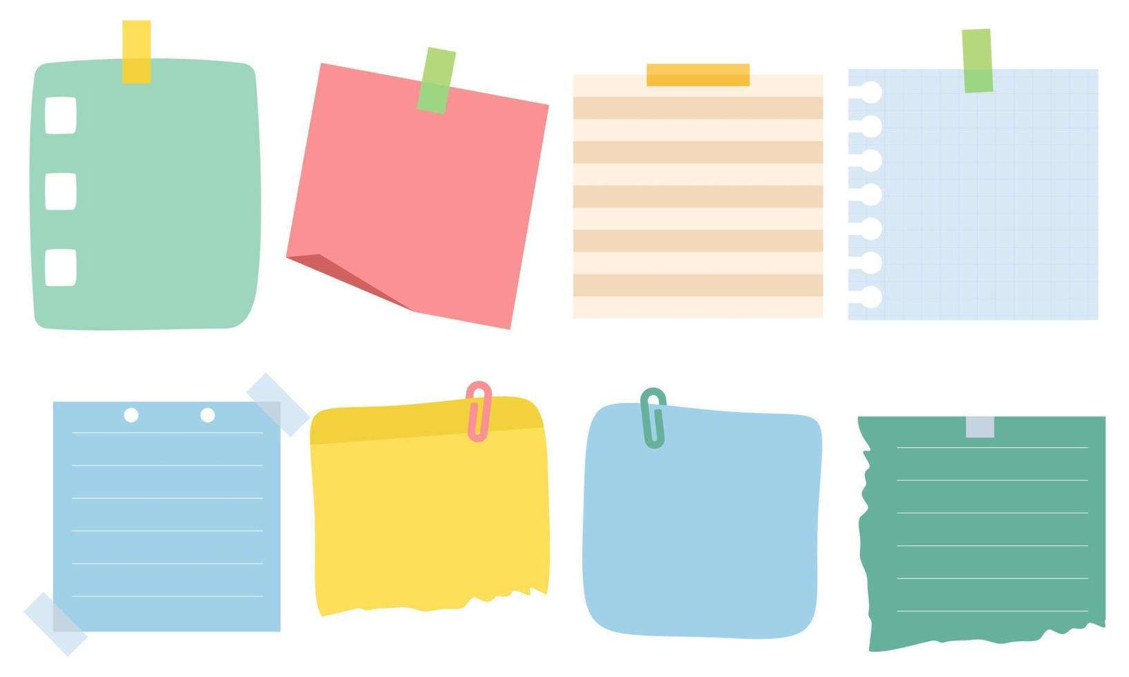 Collection of sticky note illustrations vector