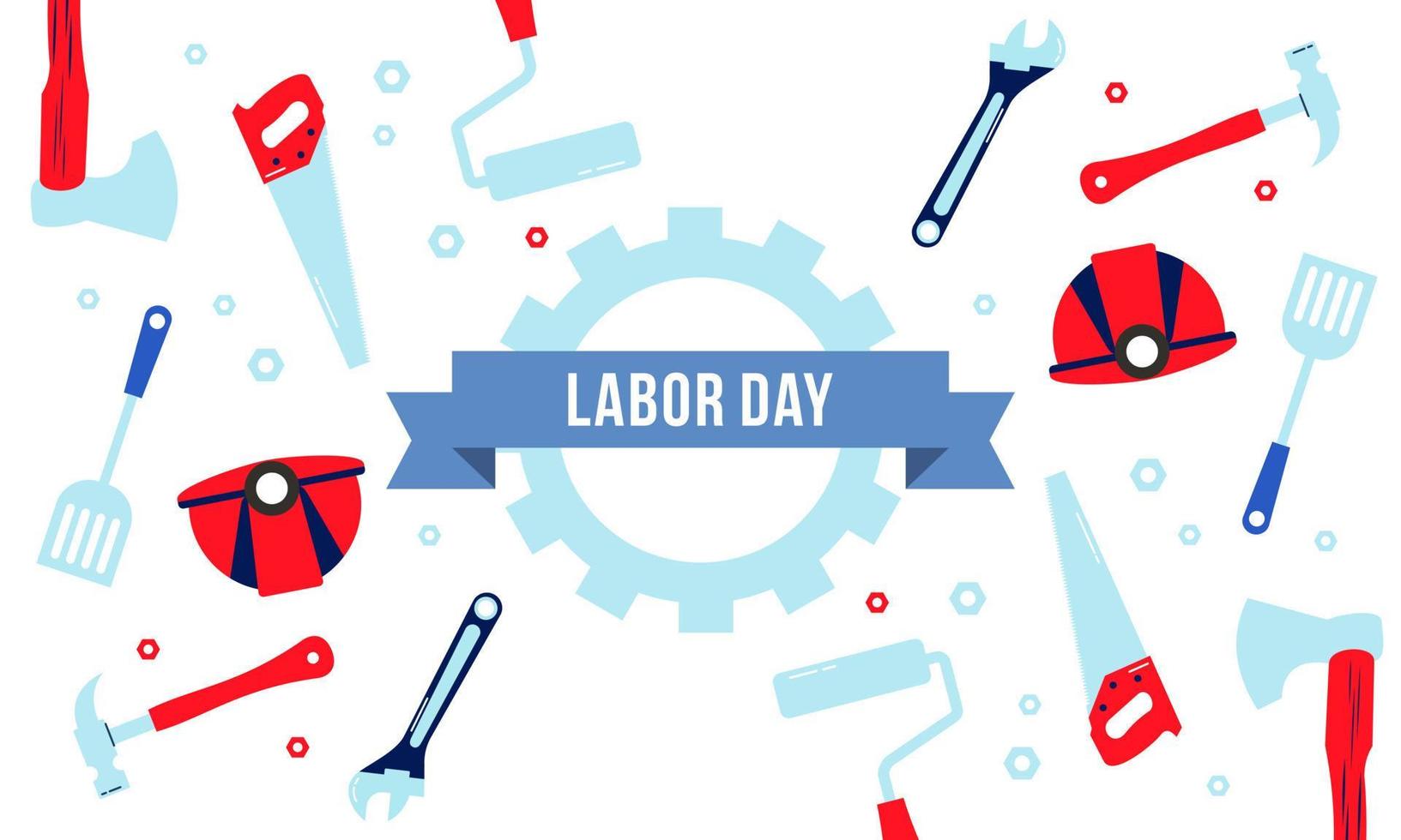 Hand drawn labor day background vector illustration