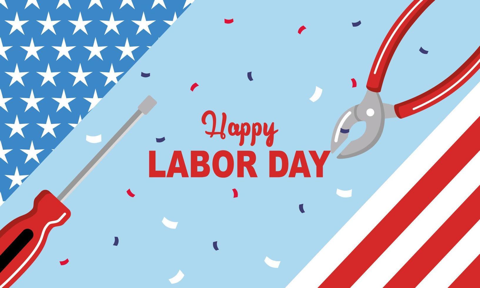 Hand drawn labor day background vector illustration