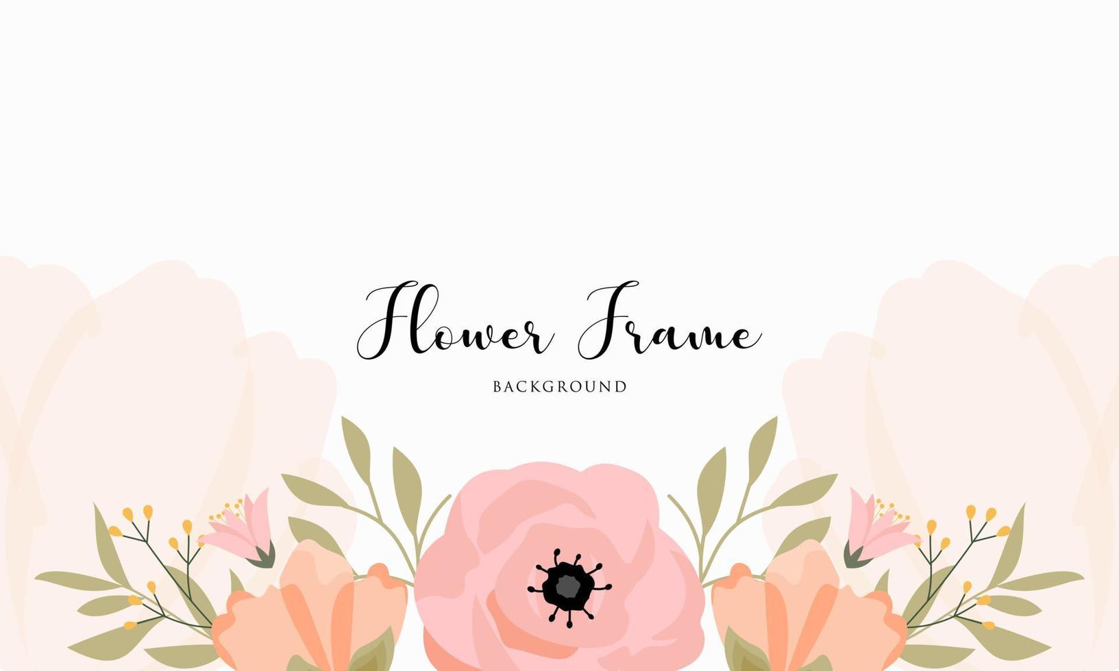 Wedding invitation template with floral frame background vector