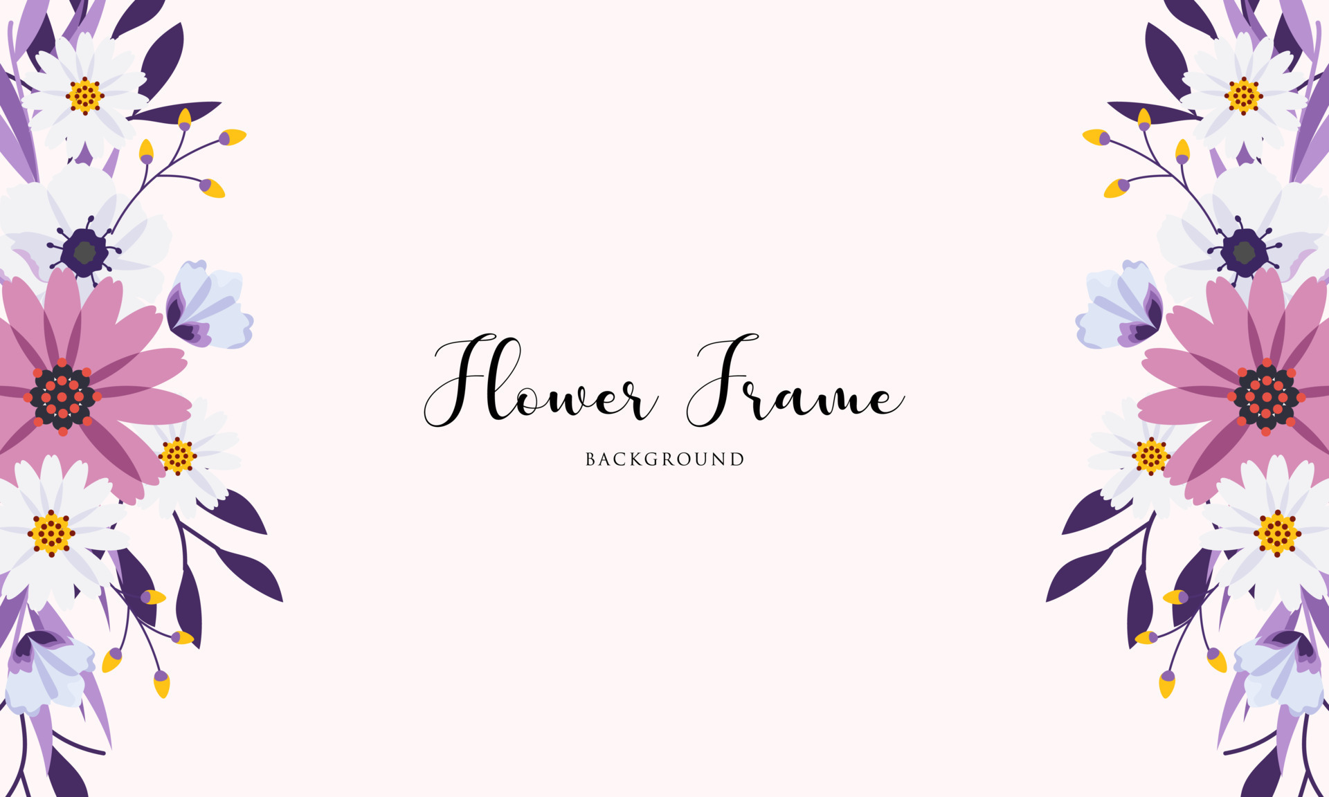 Wedding invitation template with floral frame background 13529341