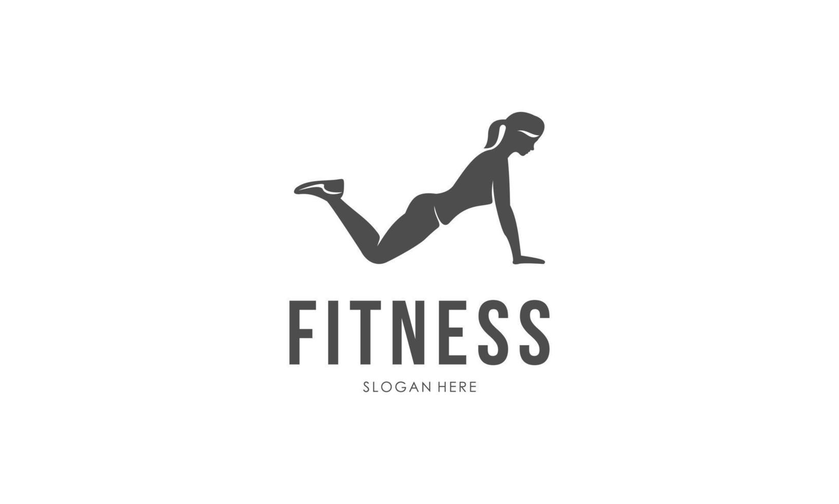 Workout logo. Fitness, aerobic and workout exercise in gym. vector