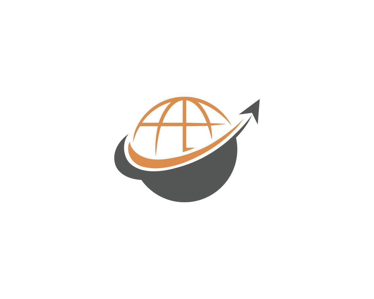 plantilla de símbolo de vector de diseño de logotipo de viaje y transporte de flecha de globo